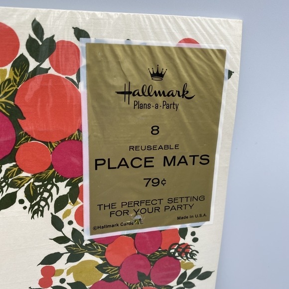(8) NOS Vintage HALLMARK Reusable 11 x 14" Placemats SEALED - Picture 3 of 5
